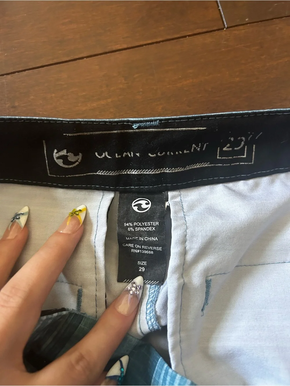 Ocean Current Teal & Aqua Striped Board Shorts